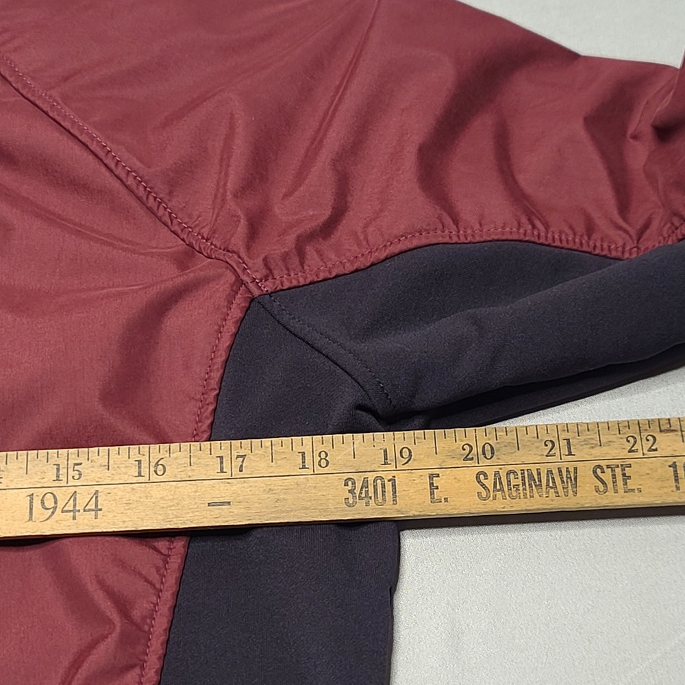 R.O.N.O. Innovations Track Jacket Mens Large Burgundy Black Windbreaker Made USA